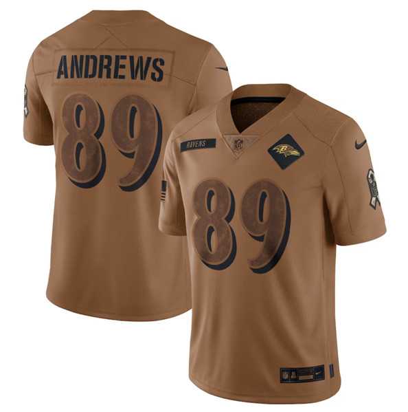 Men%27s Baltimore Ravens #89 Mark Andrews 2023 Brown Salute To Service Limited Football Stitched Jersey Dyin->baltimore ravens->NFL Jersey